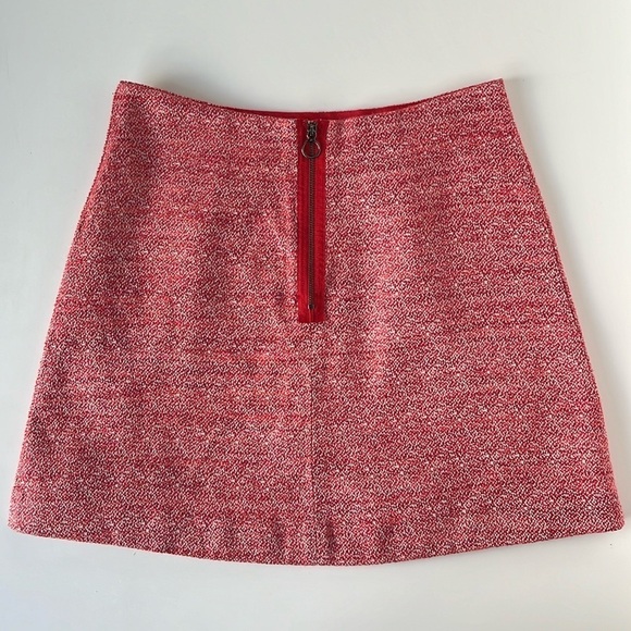 Cop.Copine Publier A-Line Red Pink Mini Skirt Linen Blend Tweed Sz 38 (M) - Picture 2 of 16